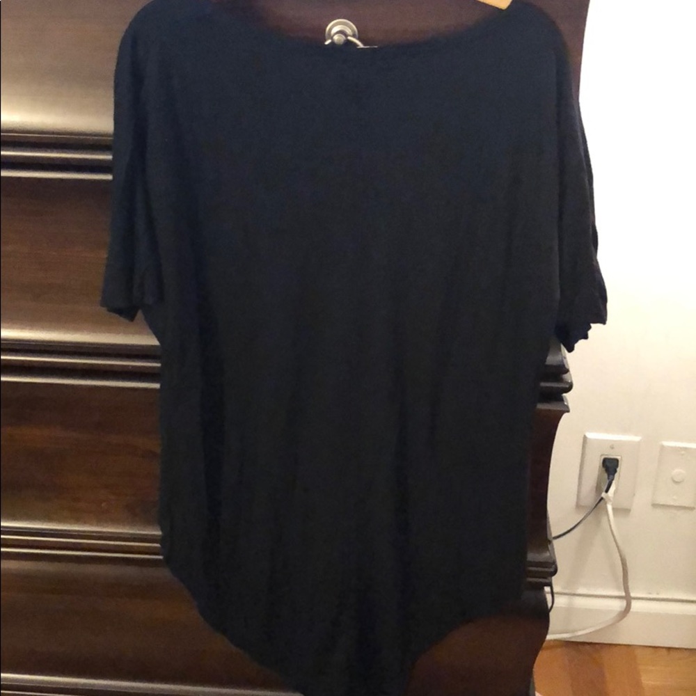 Asymmetric Black Basic Tee - image 4